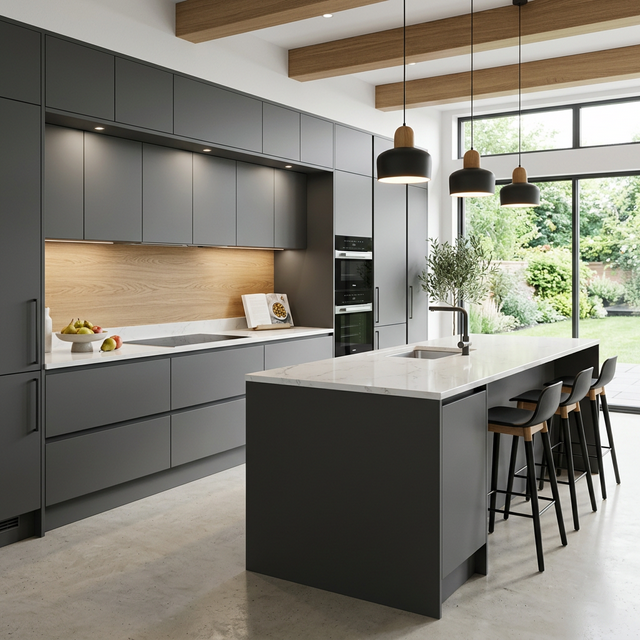 Factory-finished modular kitchen